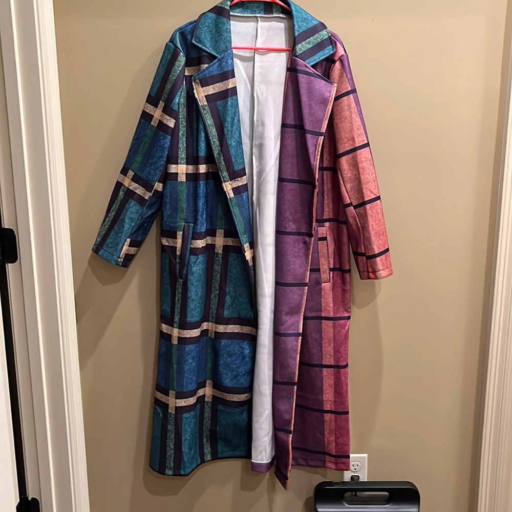 Plaid Trench Coat